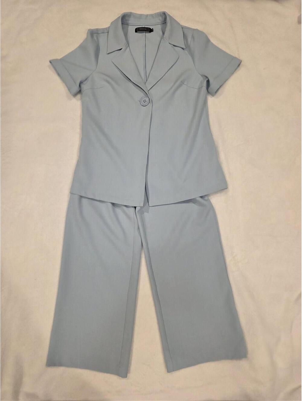 ZESICA Women's Pajama Set Blue Size Small Lounge Sleepwear